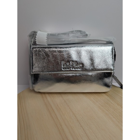 Nicole Miller Shoulder Bag Purse Small Strap New York Silver Womens MSRP $60 New - Picture 1 of 6